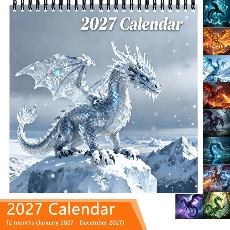 ⏳ Last day to save 50%🐲 2027 Dragon Calendar – Epic Fantasy Dragons Collection🔥🎁
