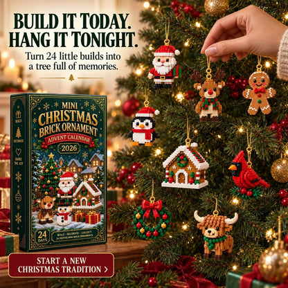 ⏳ Last day to save 50% – 🎄 24-Day Mini Christmas Ornament Advent Calendar 🧱(Product shipped without lanyard)