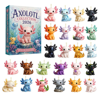 🩷 2026 Cute Axolotl Advent Calendar – 24 Surprise Acrylic Ornaments 🎁🎄