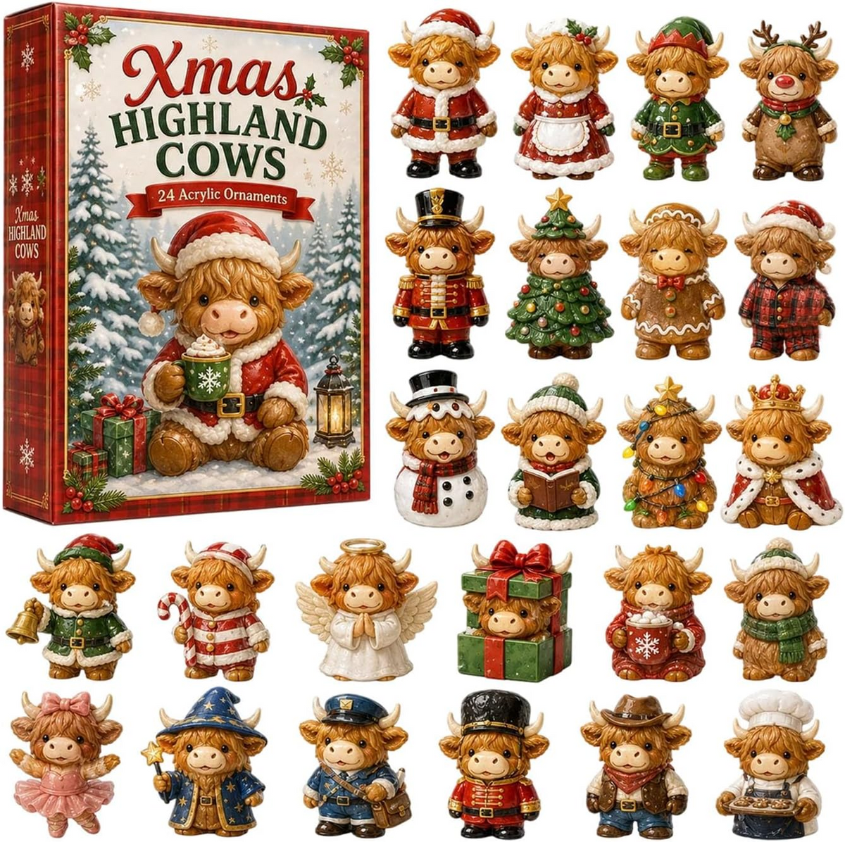 🐮🎄 2026 Highland Cow Advent Calendar – 24 Days of Christmas Surprises 🎁✨