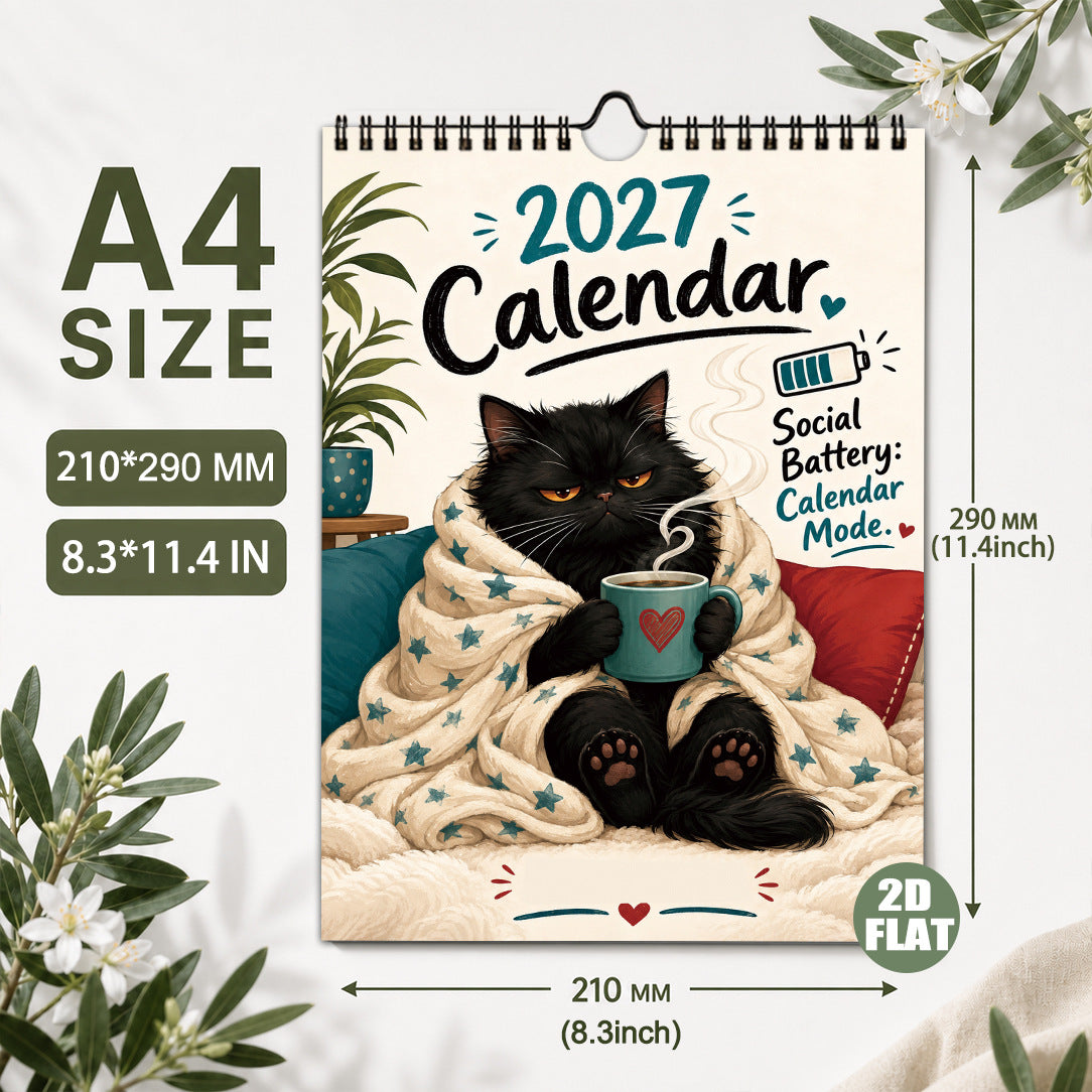 ⏳ Last day to save 50%🐱📅 2027 Funny Cat Calendar – Cute & Quirky Monthly Wall Calendar 🐾
