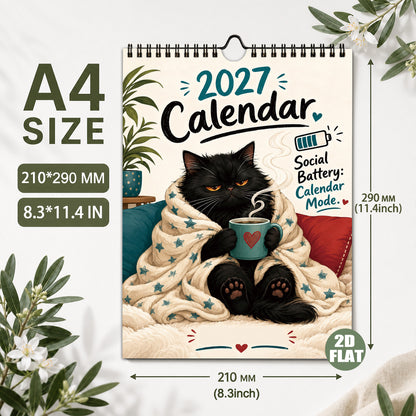 ⏳ Last day to save 50%🐱📅 2027 Funny Cat Calendar – Cute & Quirky Monthly Wall Calendar 🐾