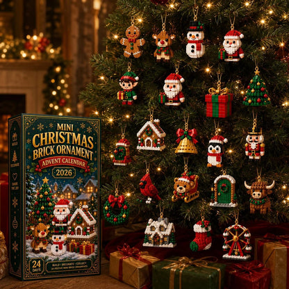 ⏳ Last day to save 50% – 🎄 24-Day Mini Christmas Ornament Advent Calendar 🧱(Product shipped without lanyard)