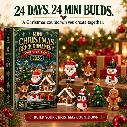 ⏳ Last day to save 50% – 🎄 24-Day Mini Christmas Ornament Advent Calendar 🧱(Product shipped without lanyard)