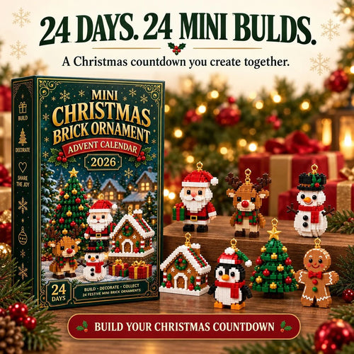 ⏳ Last day to save 50% – 🎄 24-Day Mini Christmas Ornament Advent Calendar 🧱(Product shipped without lanyard)