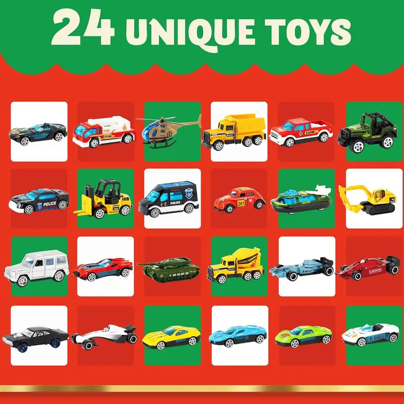 ⏳ Last day to save 50% – 🎄 2026 Christmas Advent Calendar-24 Days Countdown Calendar Cars Set