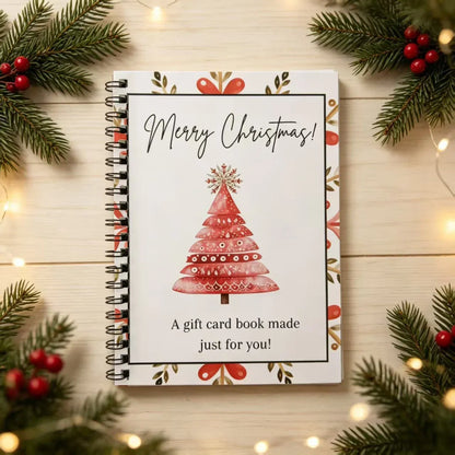 🎄🎁 Christmas Gift Card Book – 12 Themed Pages, Spiral-Bound Holiday Keepsake 🎅✨