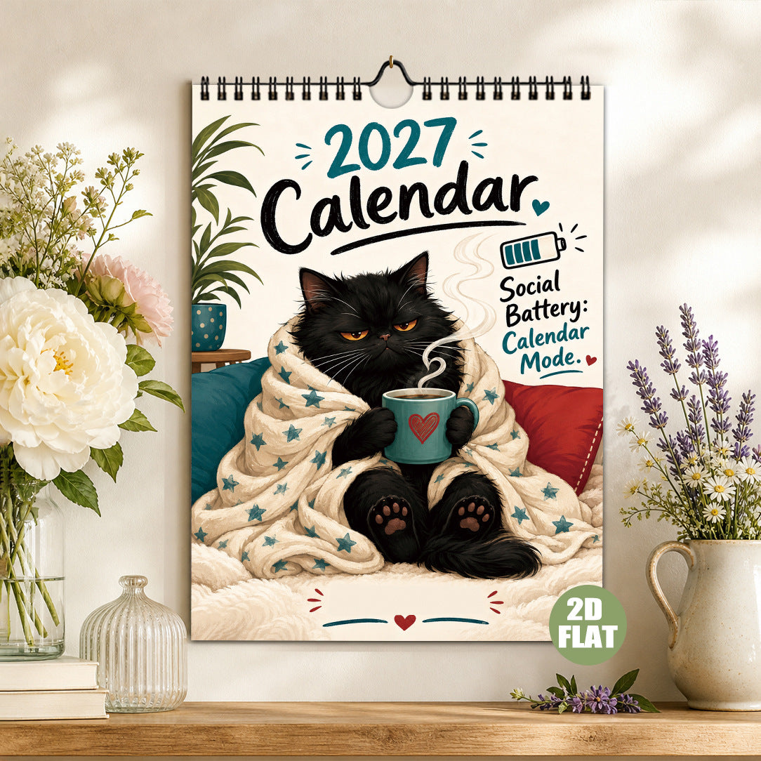 ⏳ Last day to save 50%🐱📅 2027 Funny Cat Calendar – Cute & Quirky Monthly Wall Calendar 🐾
