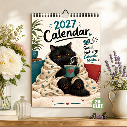 ⏳ Last day to save 50%🐱📅 2027 Funny Cat Calendar – Cute & Quirky Monthly Wall Calendar 🐾