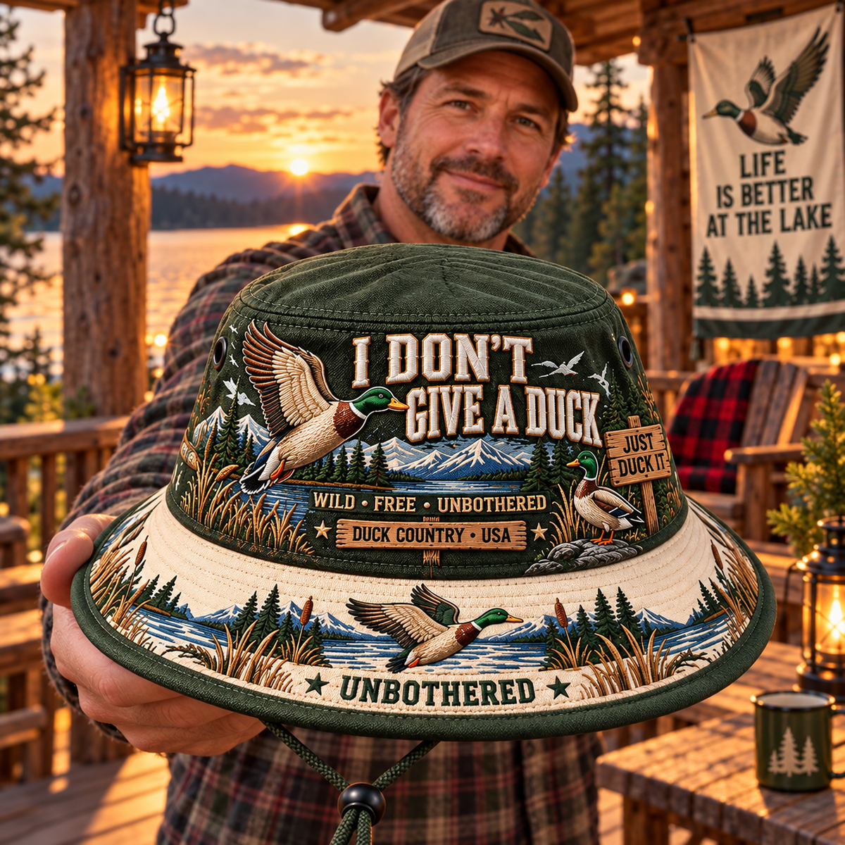 🦆🌲 I Don’t Give a Duck Boonie Hat — Wild, Free & Unbothered