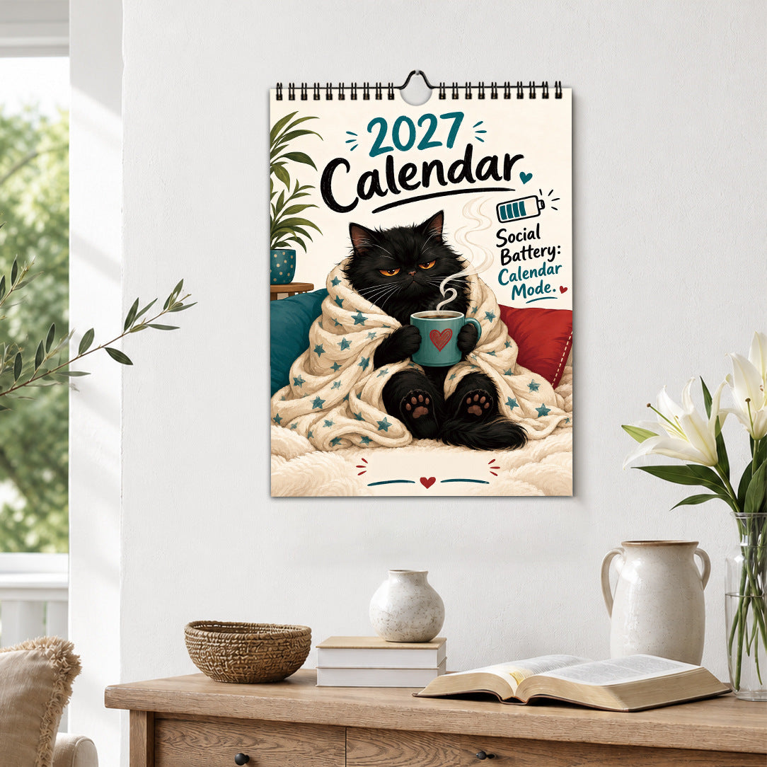 ⏳ Last day to save 50%🐱📅 2027 Funny Cat Calendar – Cute & Quirky Monthly Wall Calendar 🐾