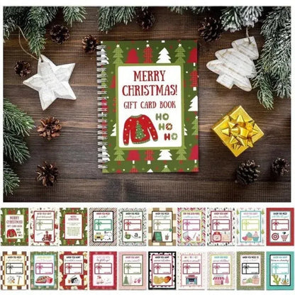 🎄🎁 Christmas Gift Card Book – 12 Themed Pages, Spiral-Bound Holiday Keepsake 🎅✨