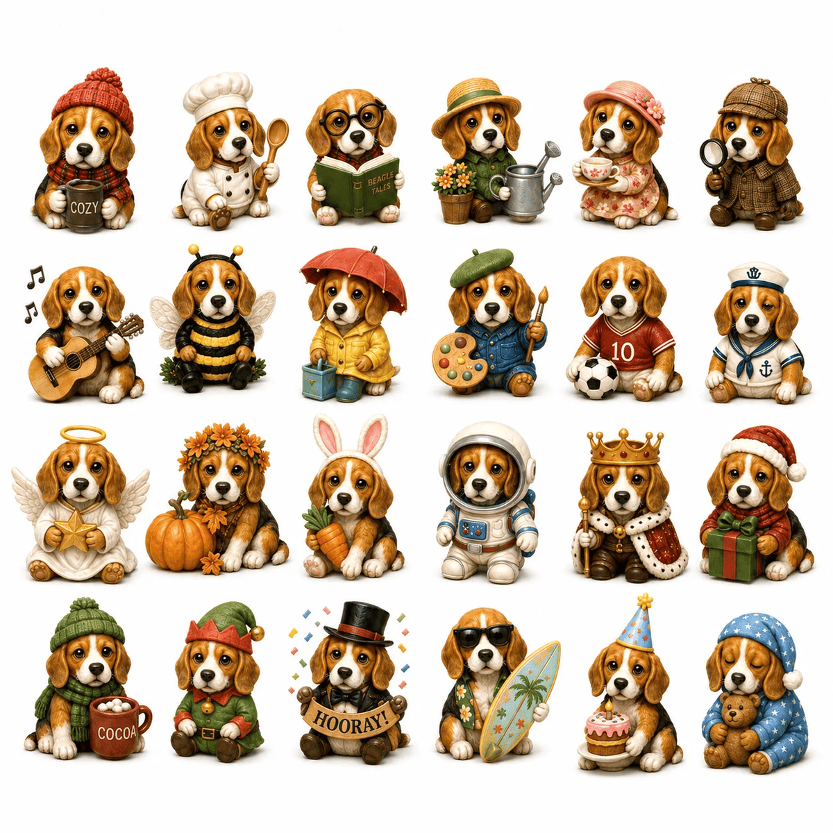 🐶🎄Beagle Magic Advent Calendar 2026 – 24 Days of Unique Beagle Miniature Collectibles, 24 Cute Holiday