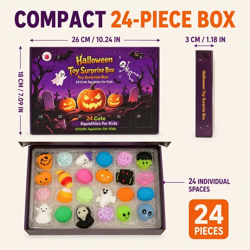 🔥Last Day 50% OFF - 🎃24-Piece Halloween Squishy Surprise Box