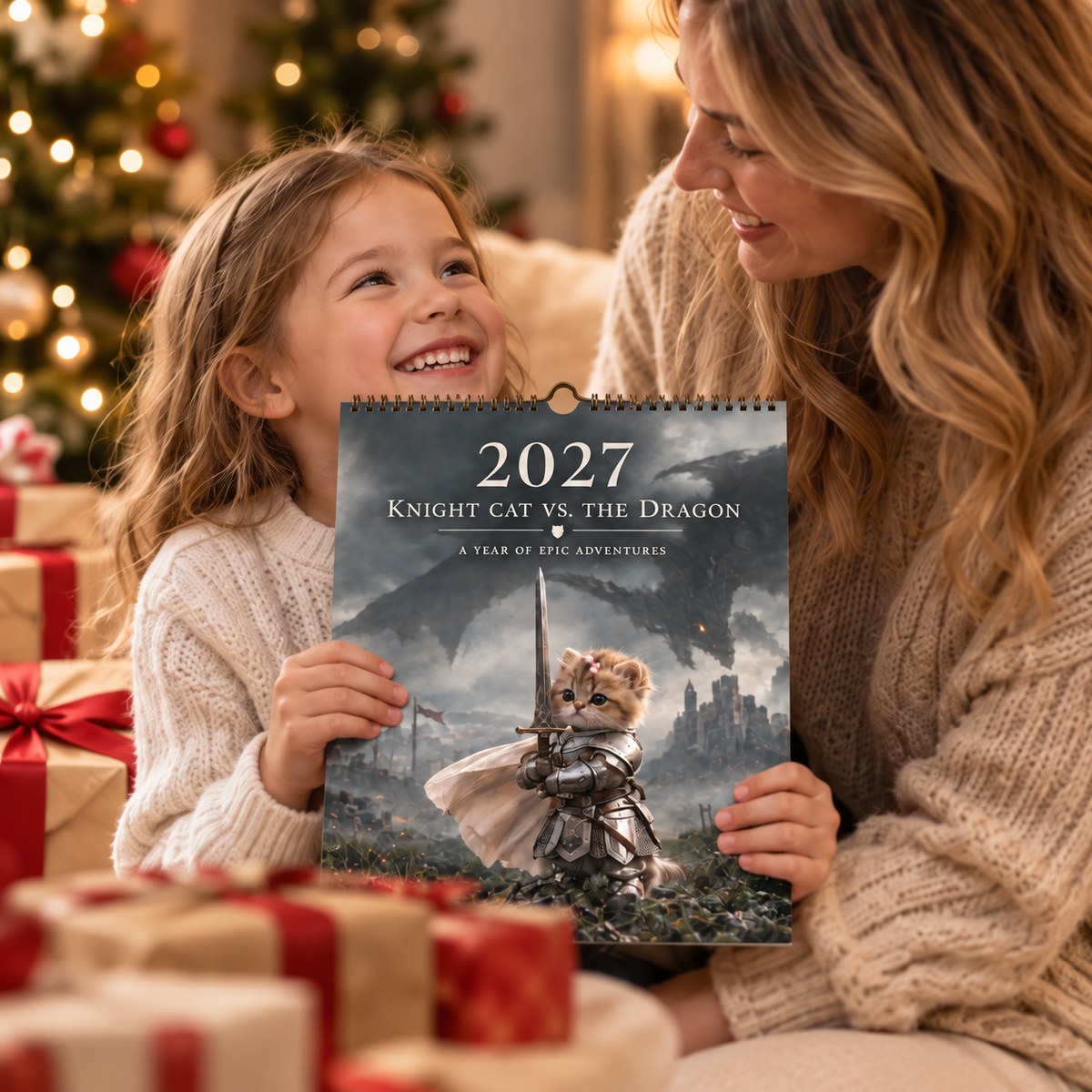 ⏳ Last day to save 50%🐱2027 Knight Cat vs. The Dragon Calendar
