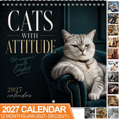 ⏳ Last day to save 50%🐱 2027 Funny Cat Wall Calendar – Sassy Quotes & Cute Cat Photos 📅✨