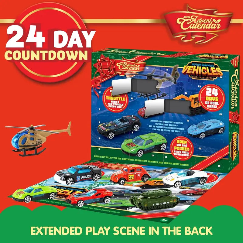 ⏳ Last day to save 50% – 🎄 2026 Christmas Advent Calendar-24 Days Countdown Calendar Cars Set