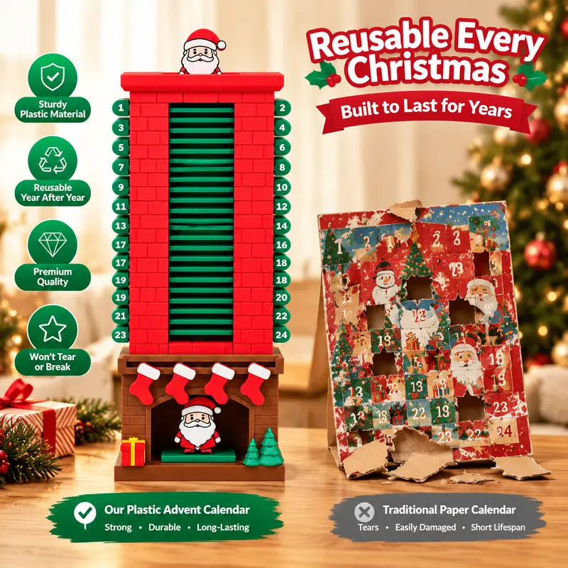 ⏳ Last day to save 50% – 🎄Santa Chimney Advent Calendar 24 Day Christmas Countdown Toy🎄