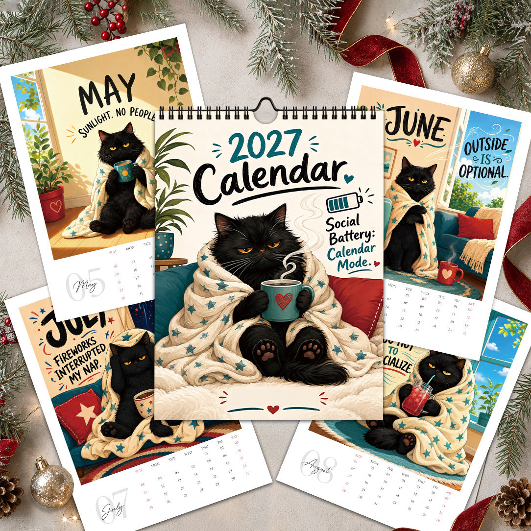 ⏳ Last day to save 50%🐱📅 2027 Funny Cat Calendar – Cute & Quirky Monthly Wall Calendar 🐾