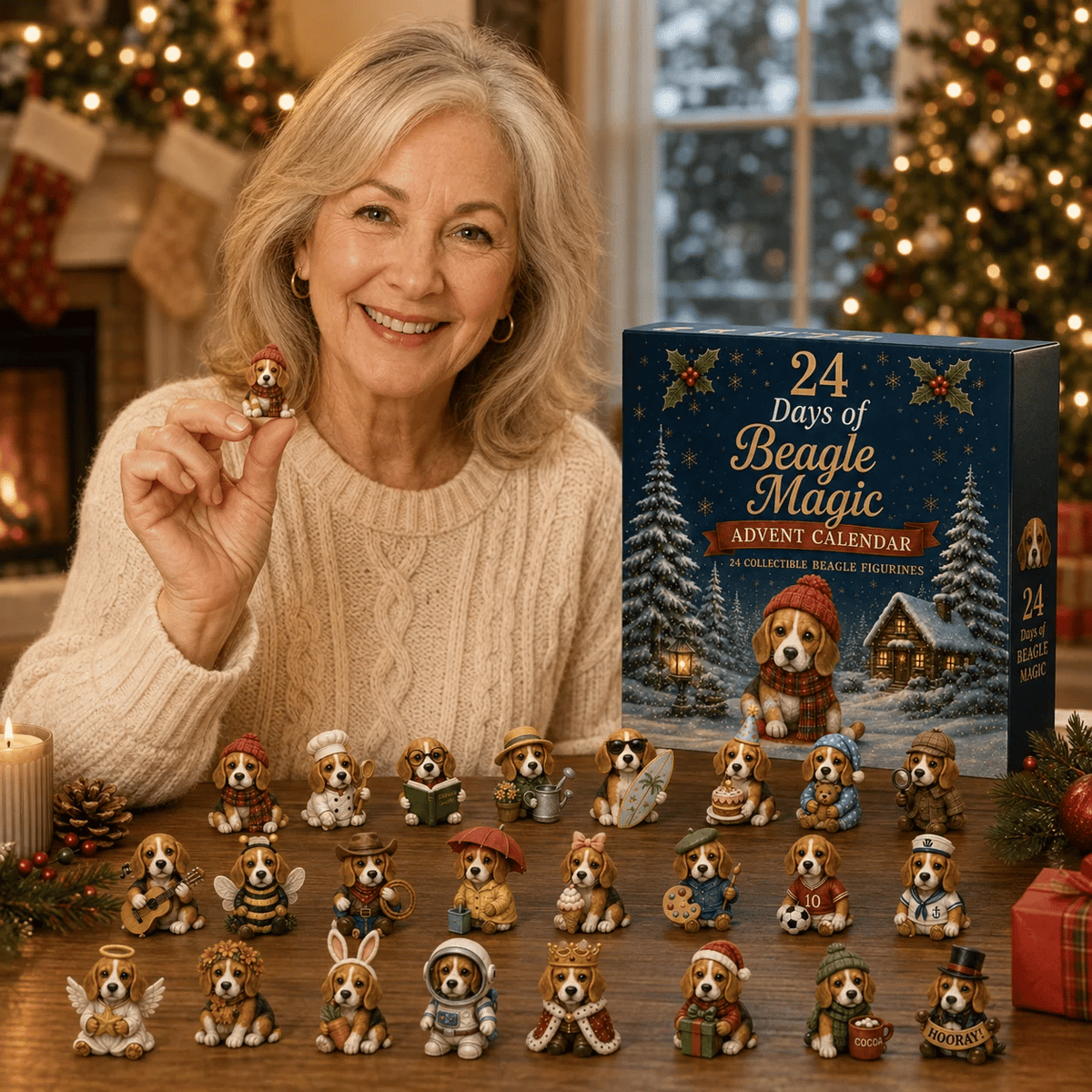 🐶🎄Beagle Magic Advent Calendar 2026 – 24 Days of Unique Beagle Miniature Collectibles, 24 Cute Holiday