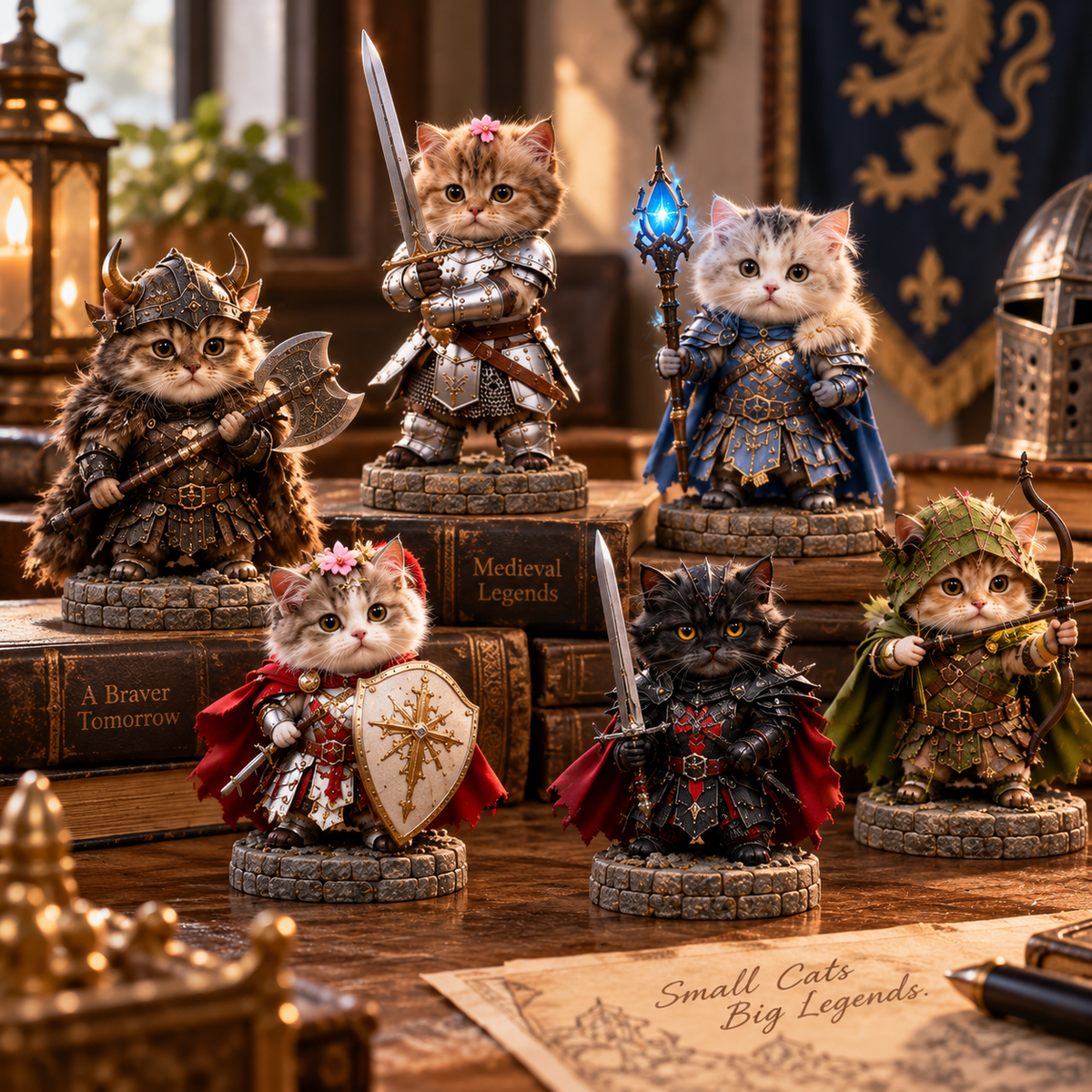 ⚔️🐱 24 Days of Knight Cats Advent Calendar | 24 Fantasy Cat Figures