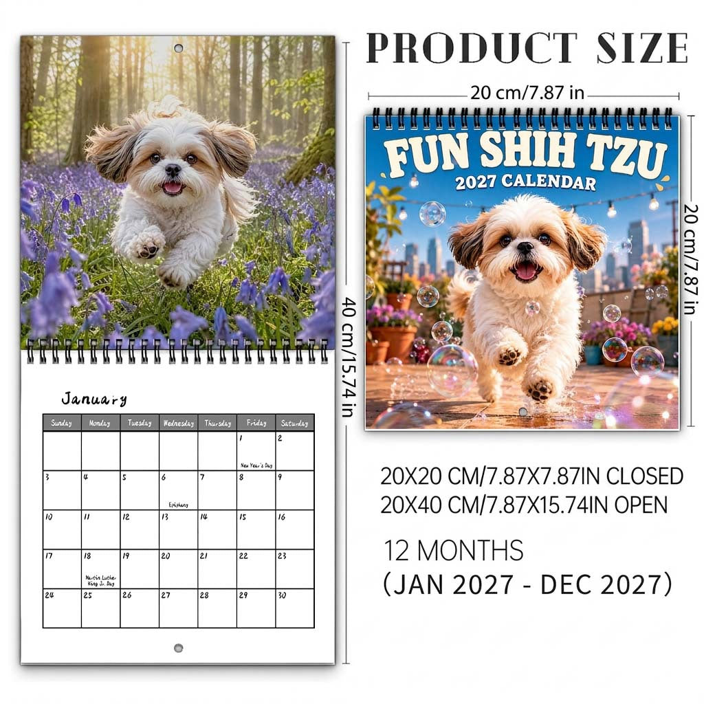 ⏳ Last day to save 50%🐾2027 Fun Shih Tzu Wall Calendar🐶✨