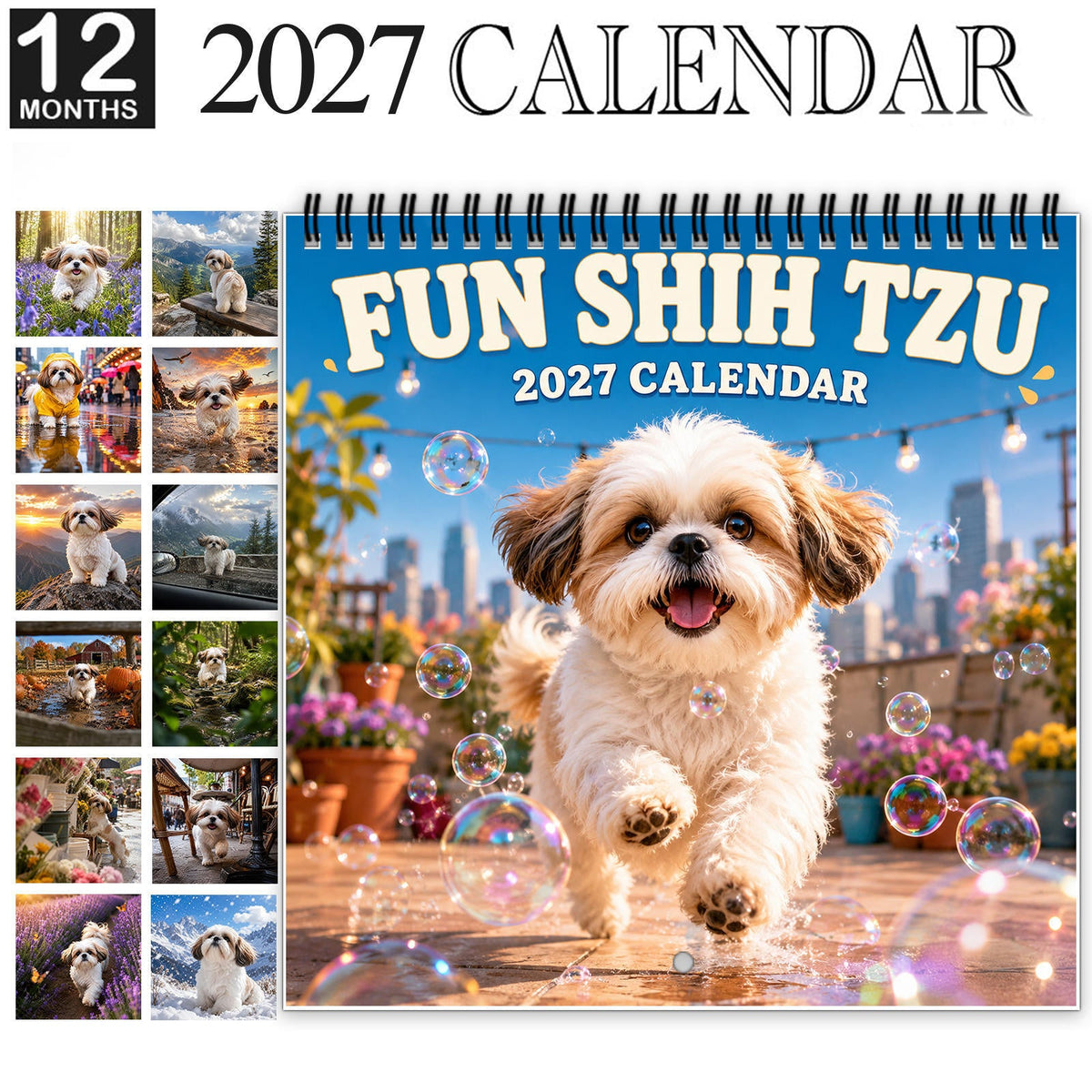 ⏳ Last day to save 50%🐾2027 Fun Shih Tzu Wall Calendar🐶✨