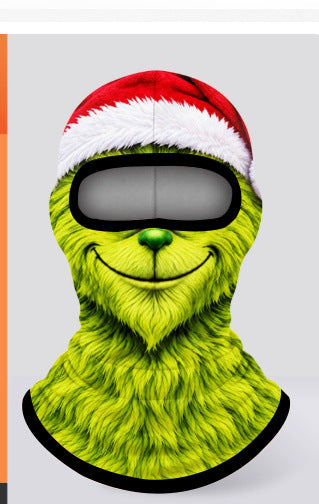 🎅 Funny Printed Ski Balaclava Mask – 3D Face Design, Outdoor Cycling & Snow Sports Costume Hood 😂🏂