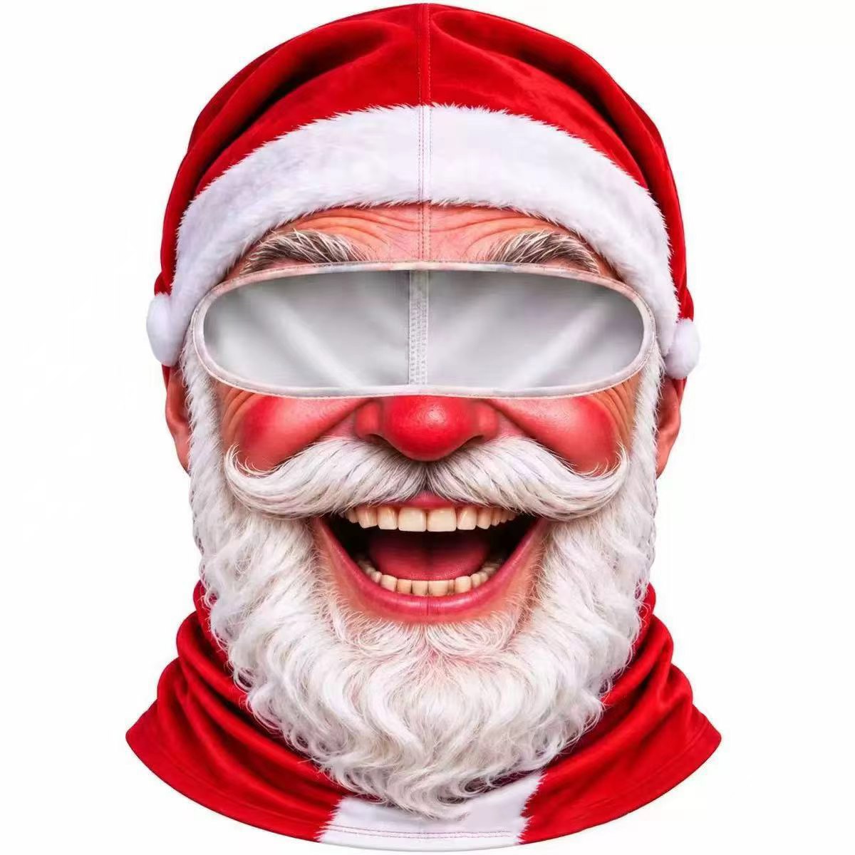 🎅 Funny Printed Ski Balaclava Mask – 3D Face Design, Outdoor Cycling & Snow Sports Costume Hood 😂🏂