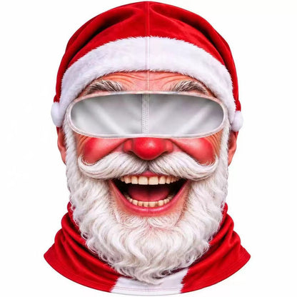 🎅 Funny Printed Ski Balaclava Mask – 3D Face Design, Outdoor Cycling & Snow Sports Costume Hood 😂🏂
