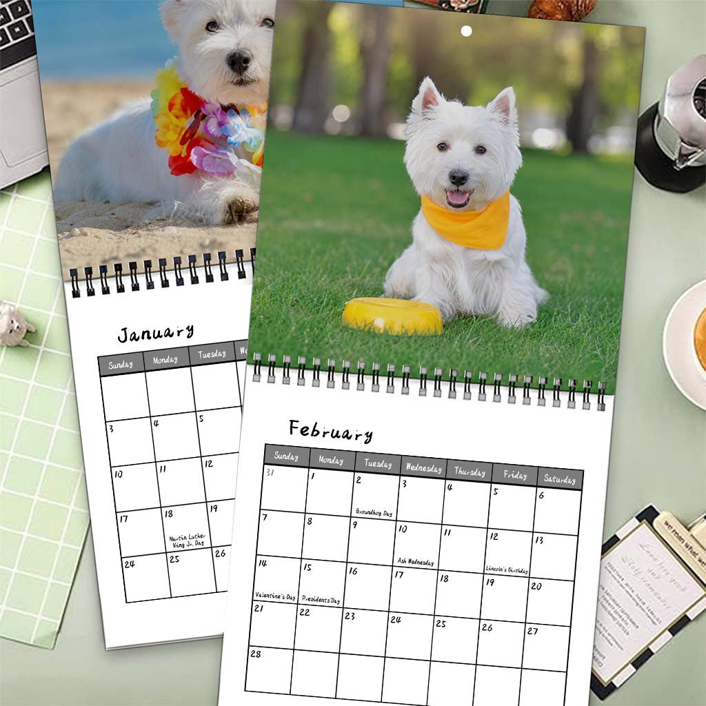 ⏳ Last day to save 50%🐾 2027 Cute DOG Calendar 🐶 – Westie Dog 12-Month Wall Calendar 📅🎁