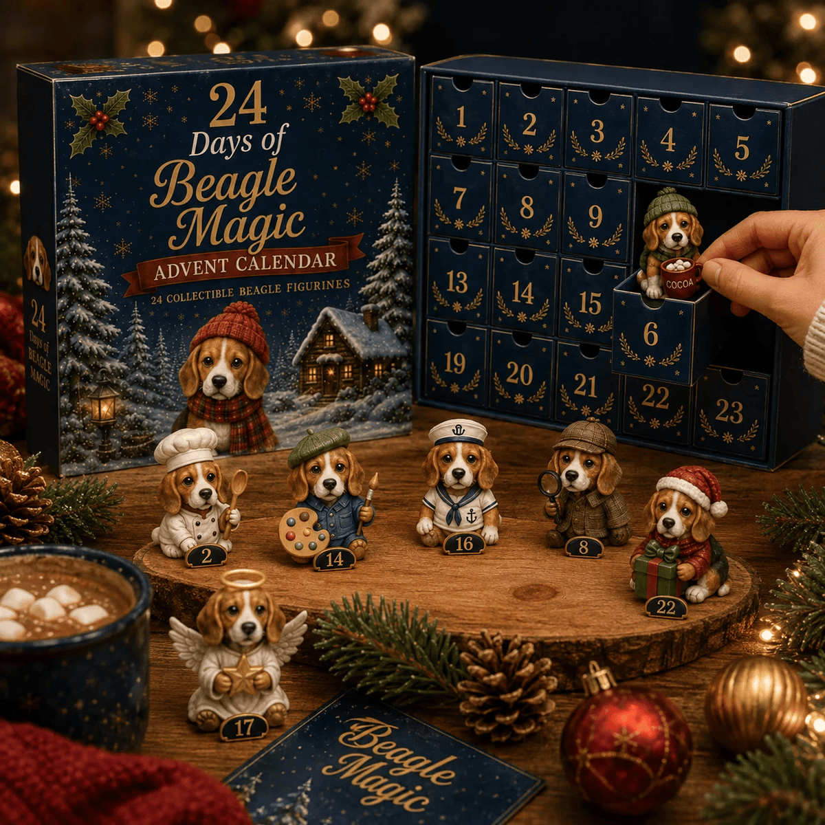🐶🎄Beagle Magic Advent Calendar 2026 – 24 Days of Unique Beagle Miniature Collectibles, 24 Cute Holiday
