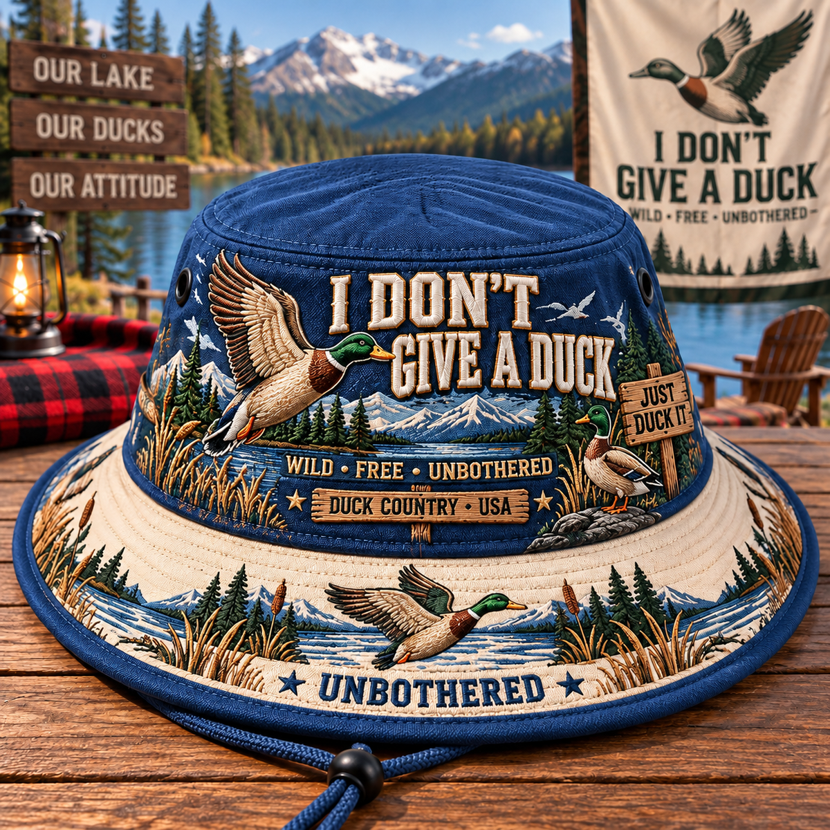 🦆🌲 I Don’t Give a Duck Boonie Hat — Wild, Free & Unbothered