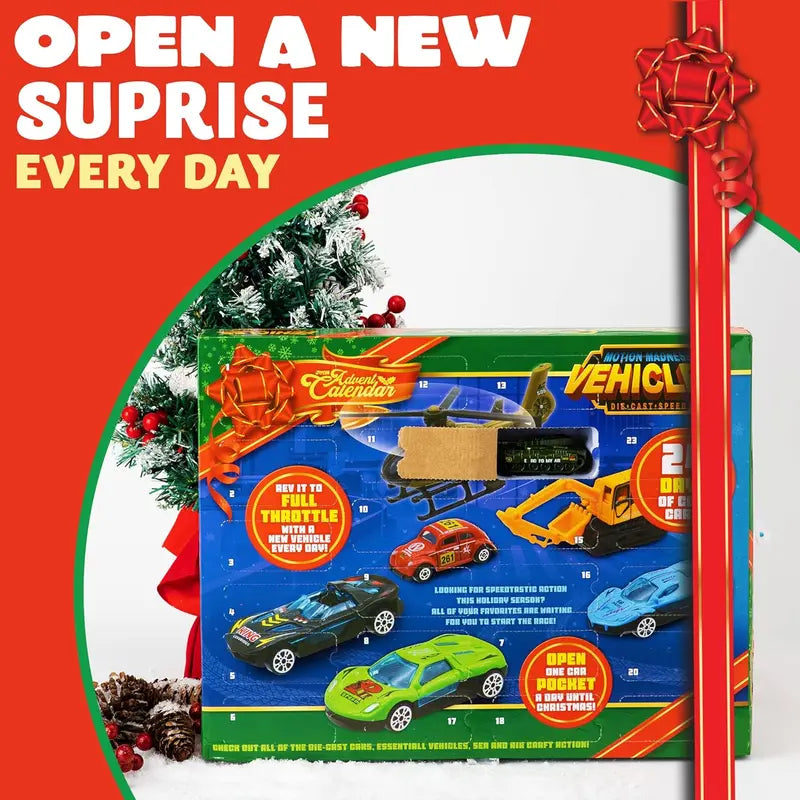 ⏳ Last day to save 50% – 🎄 2026 Christmas Advent Calendar-24 Days Countdown Calendar Cars Set