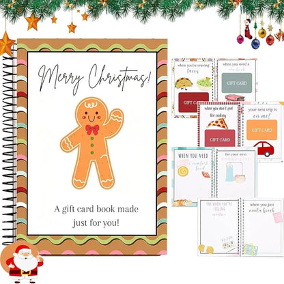 🎄🎁 Christmas Gift Card Book – 12 Themed Pages, Spiral-Bound Holiday Keepsake 🎅✨