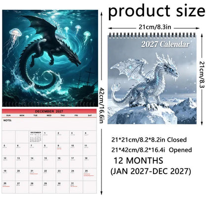 ⏳ Last day to save 50%🐲 2027 Dragon Calendar – Epic Fantasy Dragons Collection🔥🎁