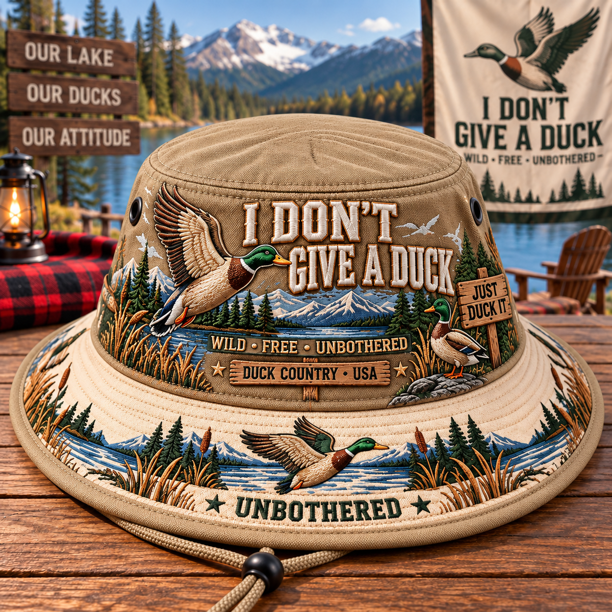 🦆🌲 I Don’t Give a Duck Boonie Hat — Wild, Free & Unbothered