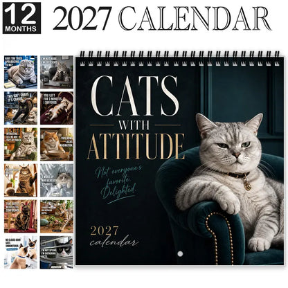 ⏳ Last day to save 50%🐱 2027 Funny Cat Wall Calendar – Sassy Quotes & Cute Cat Photos 📅✨