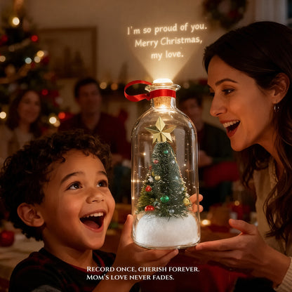 🎄 Recordable Christmas Tree Message in a Bottle – Personalized Christmas Gift 🎁
