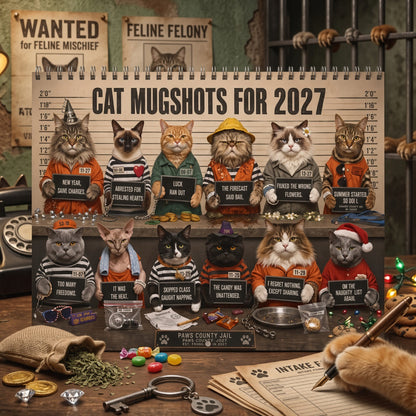 💥 Last Day 50% OFF😹📅 2027 Funny Cat Calendar – 12 Months of Purr-fect Chaos 🐱😂