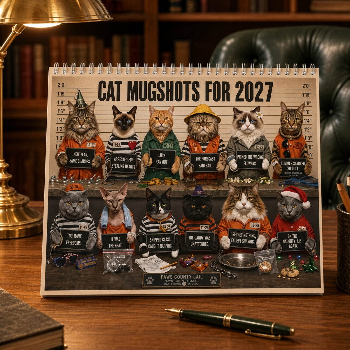 💥 Last Day 50% OFF😹📅 2027 Funny Cat Calendar – 12 Months of Purr-fect Chaos 🐱😂