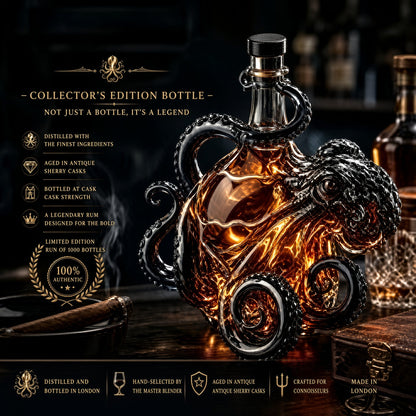 ⏳ Last day to save 50%🎁 The  Rum Edition 3D Octopus Bottle 🐙🥃
