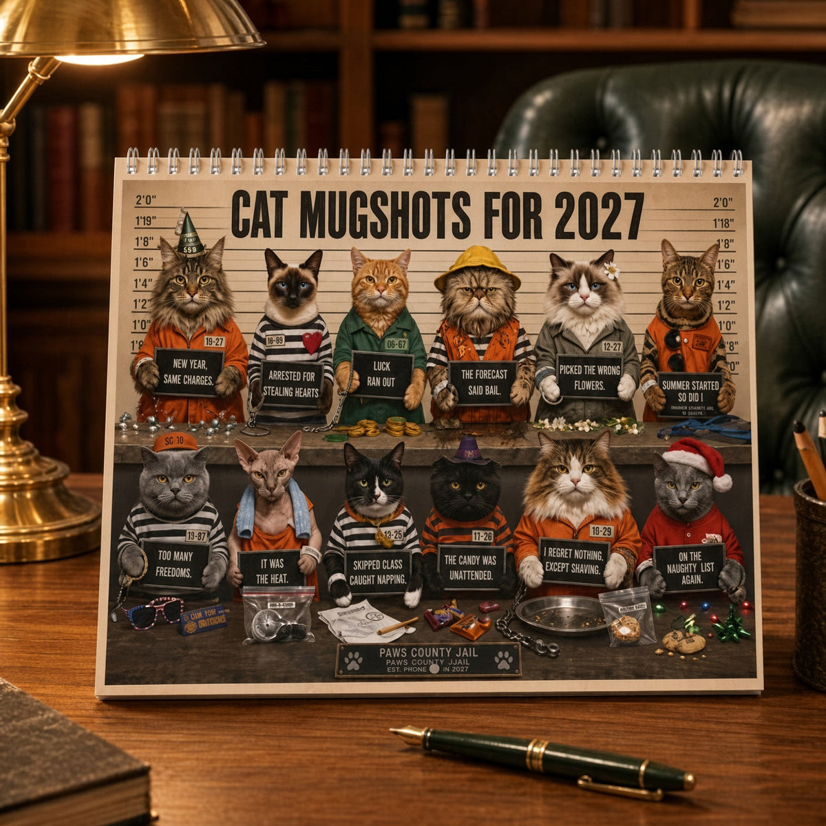 💥 Last Day 50% OFF😹📅 2027 Funny Cat Calendar – 12 Months of Purr-fect Chaos 🐱😂