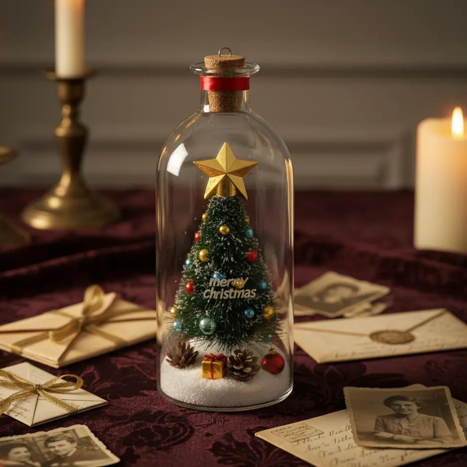 🎄 Recordable Christmas Tree Message in a Bottle – Personalized Christmas Gift 🎁